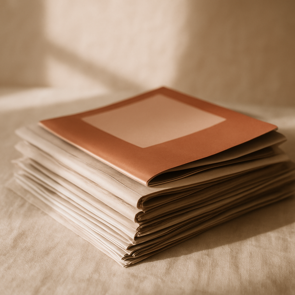 A stack of premium local newspapers and a magazine on a warm linen surface